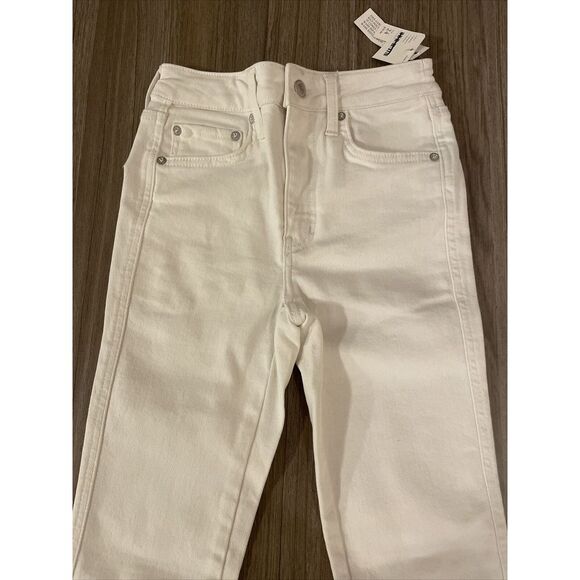 We The Free People Skinny Jeans Size 24 Mid Rise‎ In White Color MSRP $78 - Picture 5 of 13